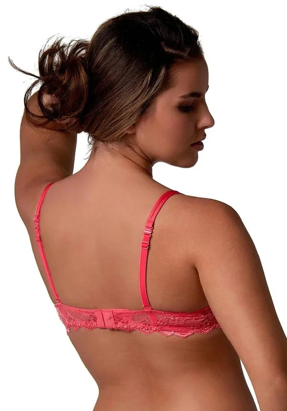 After Eden Anna Single Boost Plunge Wired Bra, Bright Pink