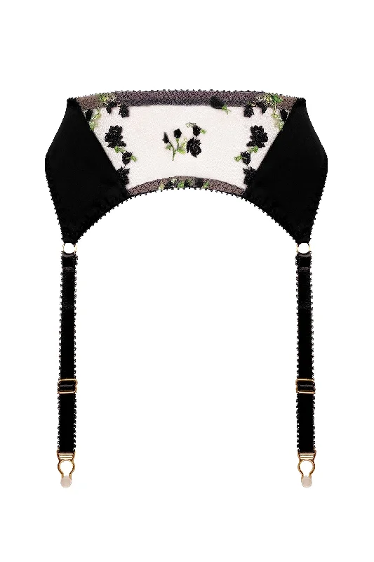 Charlotte Silk Noir Suspender