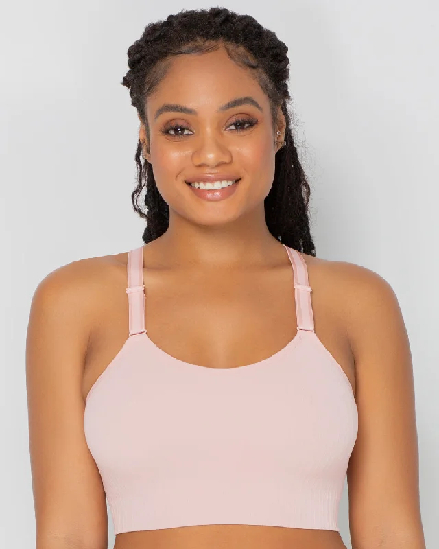 Smooth Seamless Comfort Wireless Longline Bra - Blushing Rose