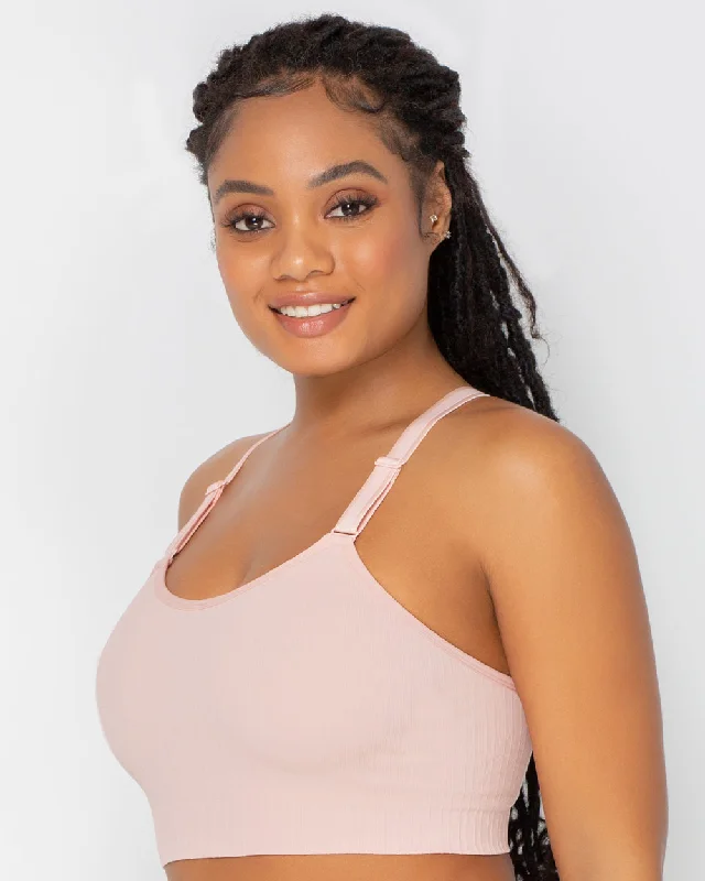 Smooth Seamless Comfort Wireless Longline Bra - Blushing Rose