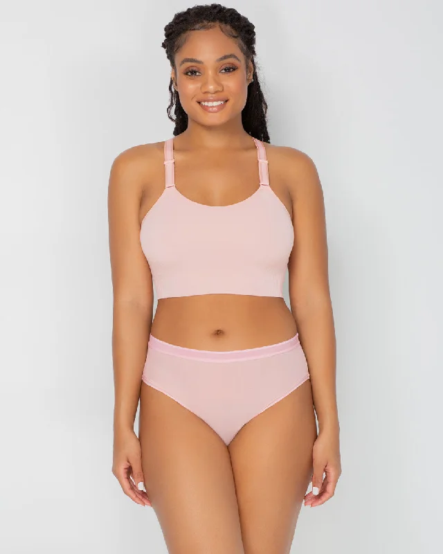 Smooth Seamless Comfort Wireless Longline Bra - Blushing Rose