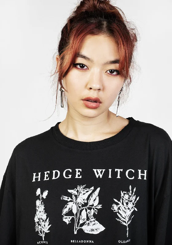 Hedgewitch Black Garment Washed Oversized Tee Dress