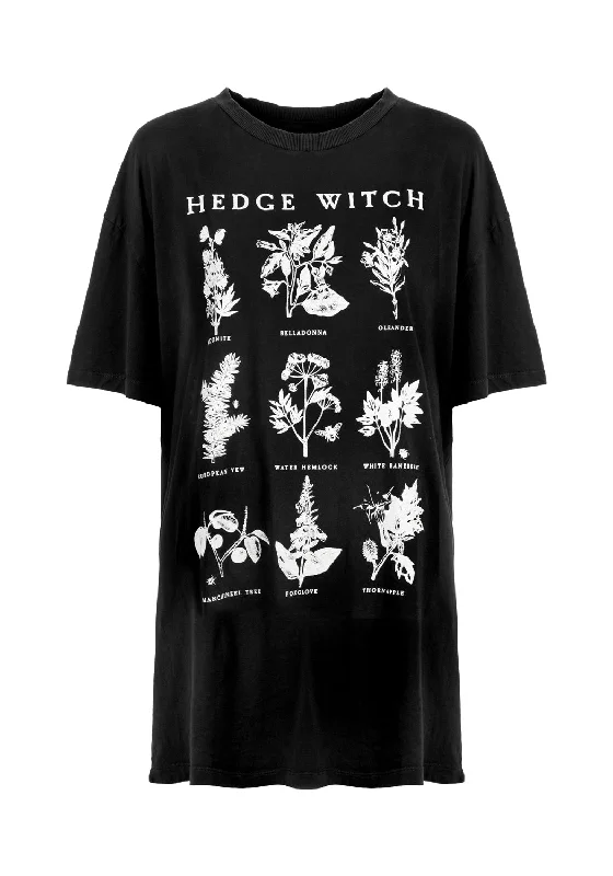 Hedgewitch Black Garment Washed Oversized Tee Dress