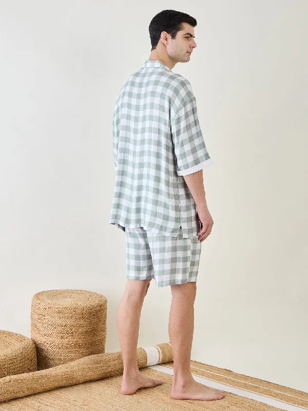 Mens Sage Checks Co-ord Set