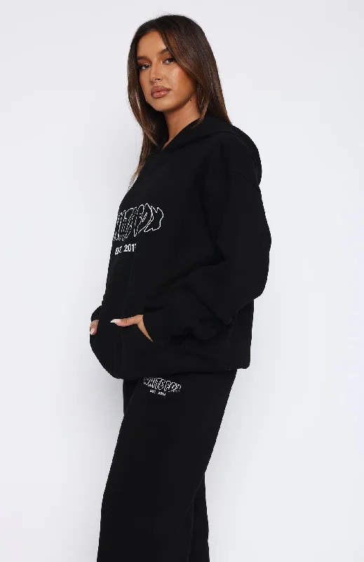 Missed Flights Oversized Hoodie Black