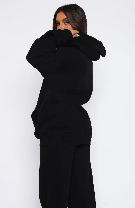 Missed Flights Oversized Hoodie Black