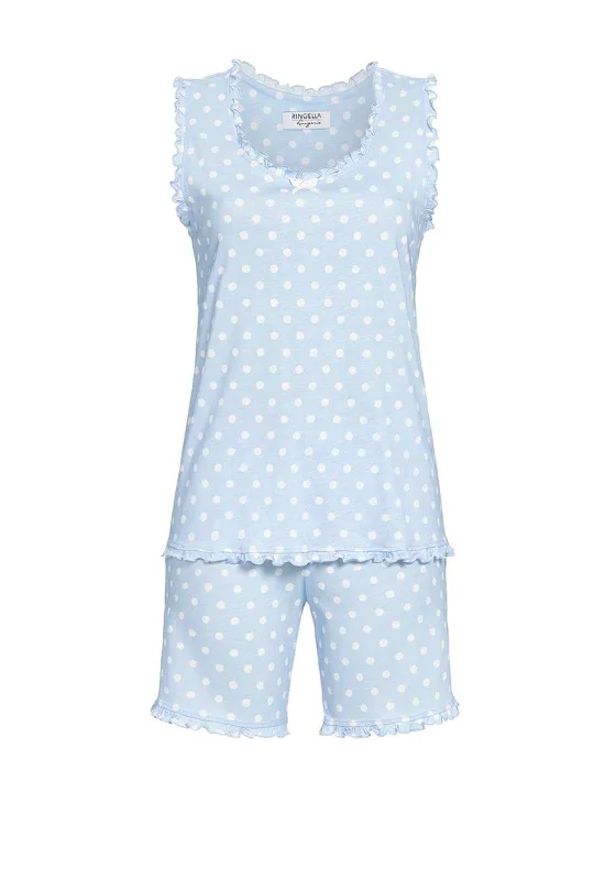 Ringella Polka Dot Top and Short Pyjama Set, Blue