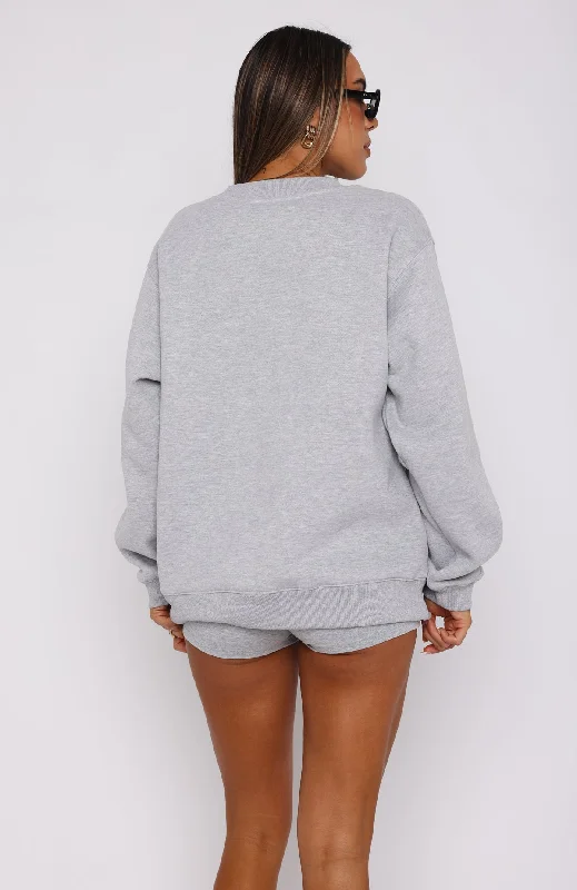 Run The World Oversized Sweater Grey Marle