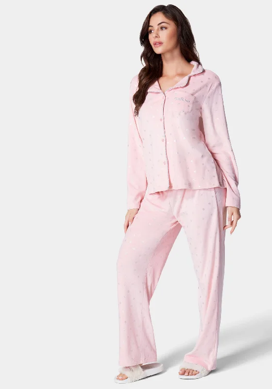 Silver Foil Plush Pajama Set