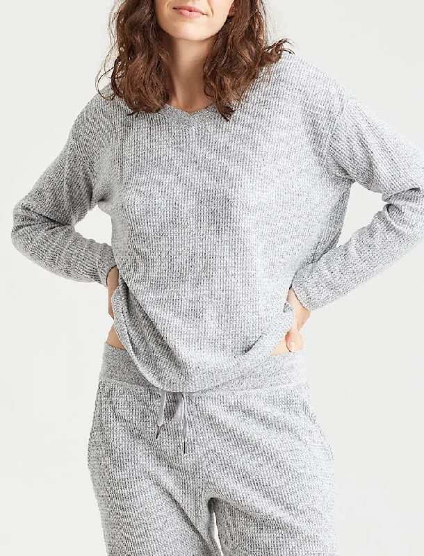 Super Soft Waffle V-Neck Top