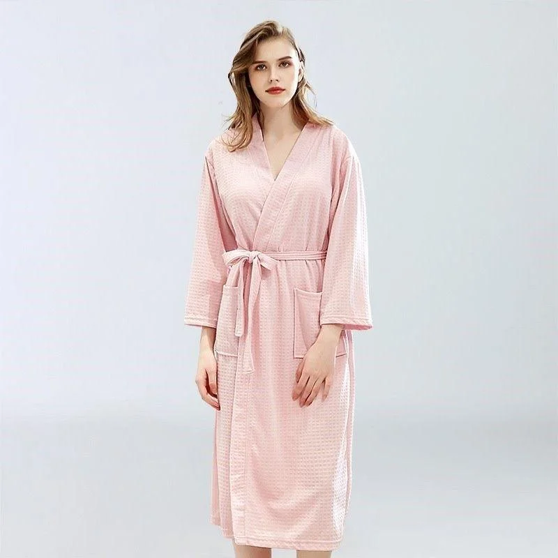 Women's Cotton Blend Terry Knee Length Spa Bath Robe