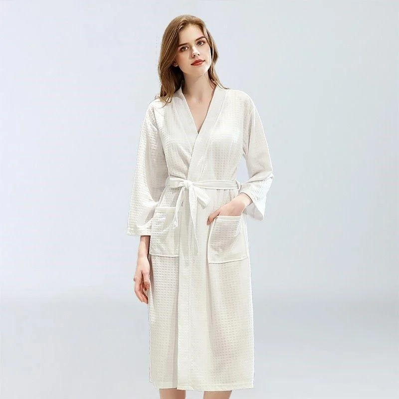 Women's Cotton Blend Terry Knee Length Spa Bath Robe