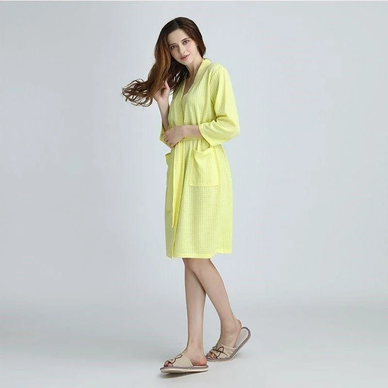 Women's Cotton Blend Terry Knee Length Spa Bath Robe