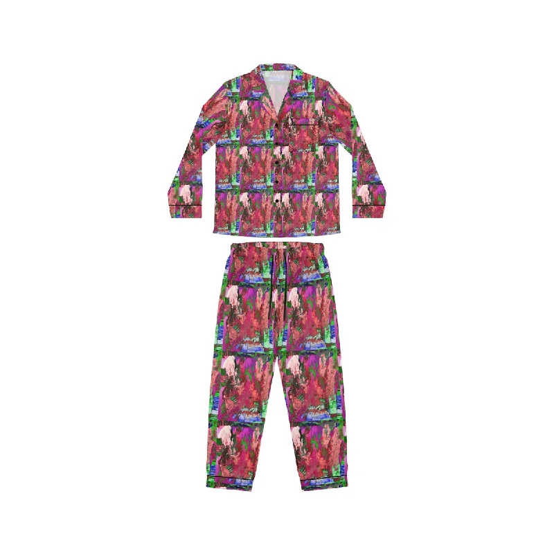 Women's Satin Pajamas (AOP) PINK FUSION