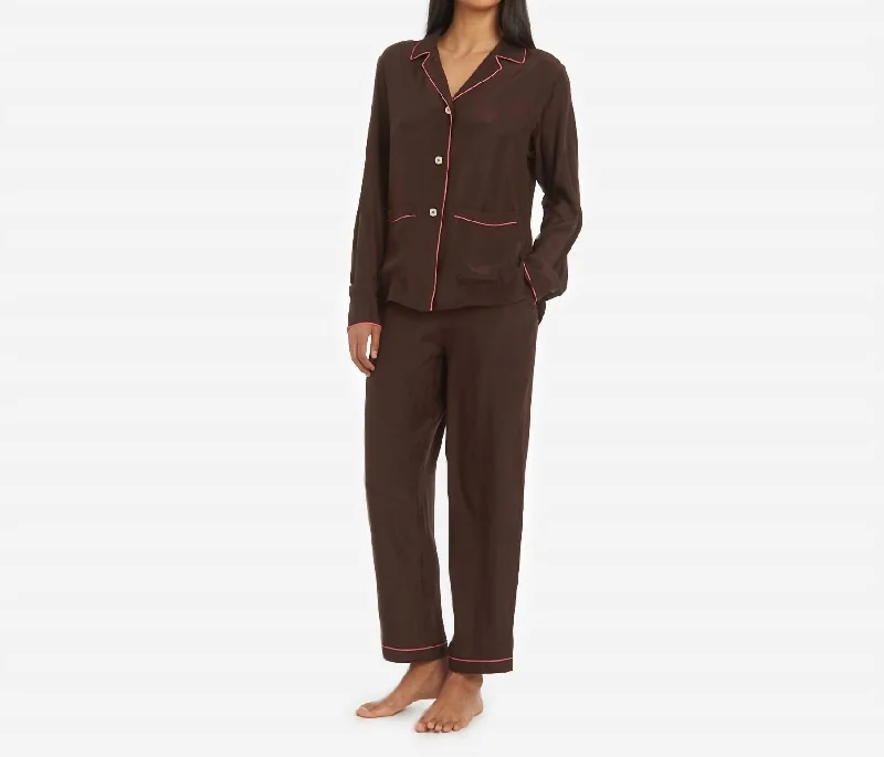 Ayla Washable Silk Pj Set In Tree