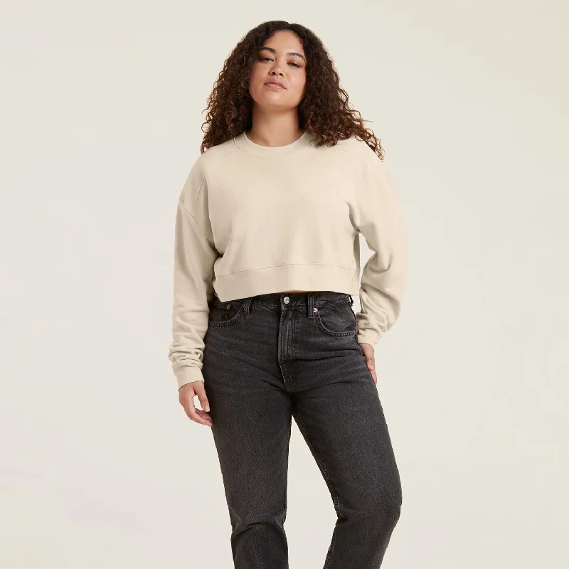 Cropped Crewneck Sweatshirt | Bone