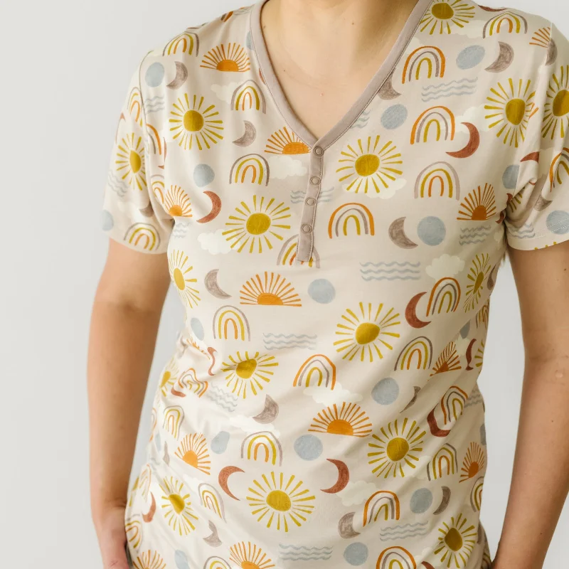 Desert Sunrise Women's Short Sleeve Pajama Top