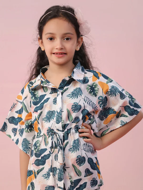 Floral Printed Cotton Kids Night Suits