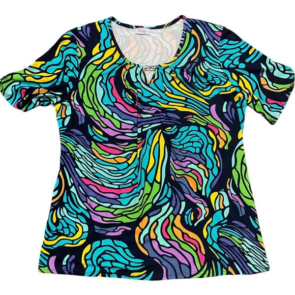 LADIES RN TOP LTP-MULTI  COLOR