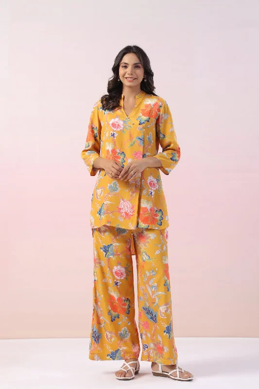 Orion Floral Russian Silk Coord Set