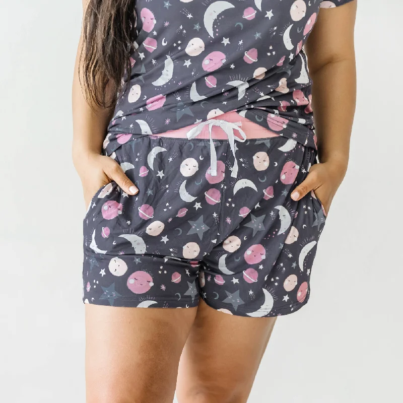 Pink To the Moon & Back Women's Pajama Shorts