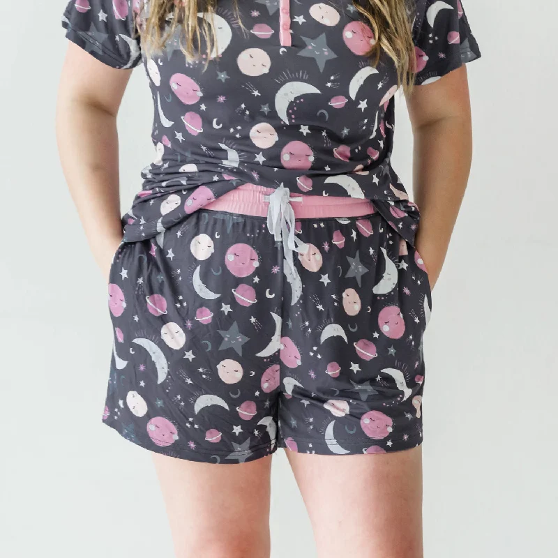 Pink To the Moon & Back Women's Pajama Shorts