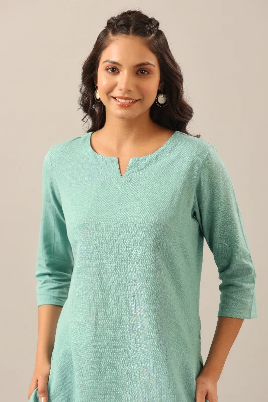 Solid Turquoise Cotton Flex Loungewear Set