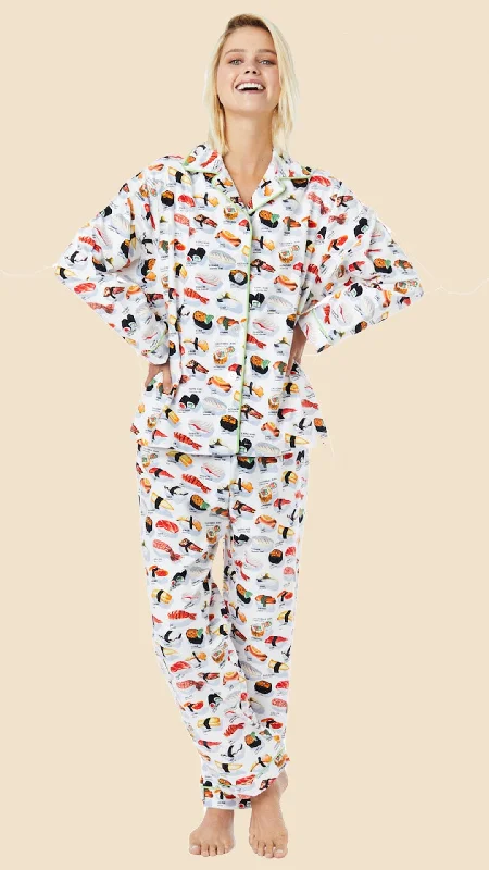 Sushi Flannel Pajama - White